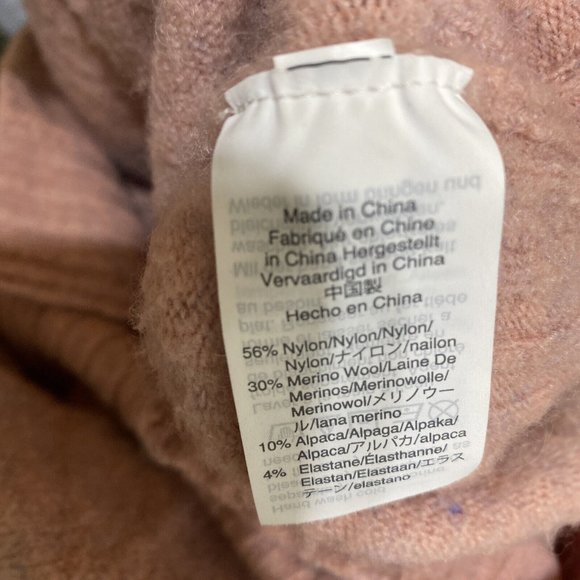 Madewell Womens Turtle Neck Sweater Sz M Pink Tunic Side Slits Wool Alpaca - Picture 8 of 8